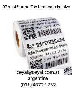97 x 146  mm  Top termico adhesivo