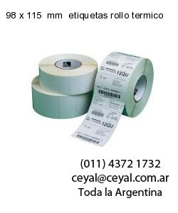 98 x 115  mm  etiquetas rollo termico
