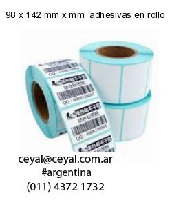98 x 142 mm x mm  adhesivas en rollo