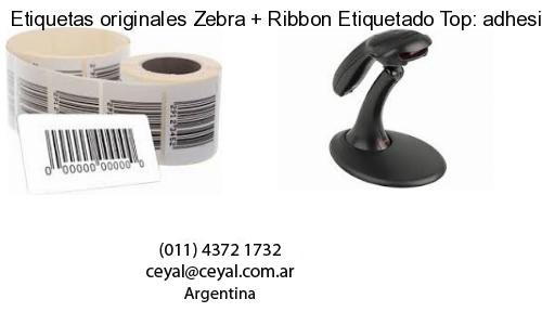 Etiquetas originales Zebra   Ribbon Etiquetado Top: adhesivo   ribbo