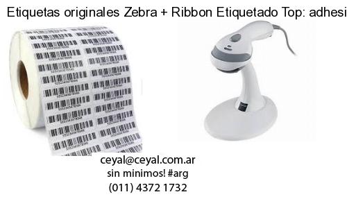Etiquetas originales Zebra   Ribbon Etiquetado Top: adhesivo   ribbo