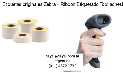 Etiquetas originales Zebra   Ribbon Etiquetado Top: adhesivo   ribbo