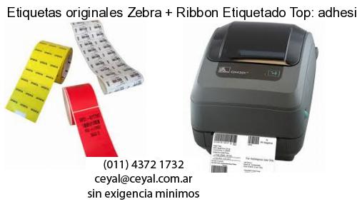 Etiquetas originales Zebra   Ribbon Etiquetado Top: adhesivo   ribbo