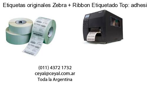 Etiquetas originales Zebra   Ribbon Etiquetado Top: adhesivo   ribbo