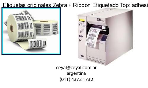 Etiquetas originales Zebra   Ribbon Etiquetado Top: adhesivo   ribbo