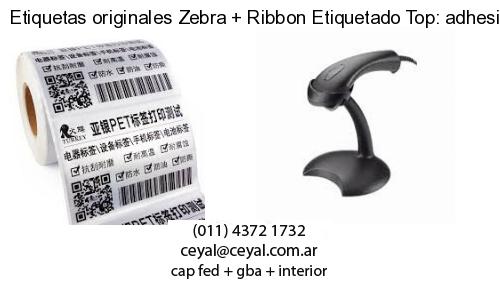 Etiquetas originales Zebra   Ribbon Etiquetado Top: adhesivo   ribbo