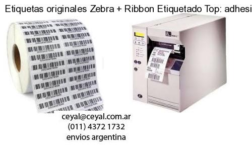 Etiquetas originales Zebra   Ribbon Etiquetado Top: adhesivo   ribbo