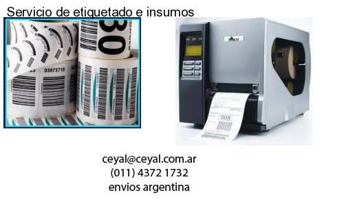 Servicio de etiquetado e insumos