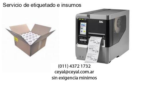 Servicio de etiquetado e insumos