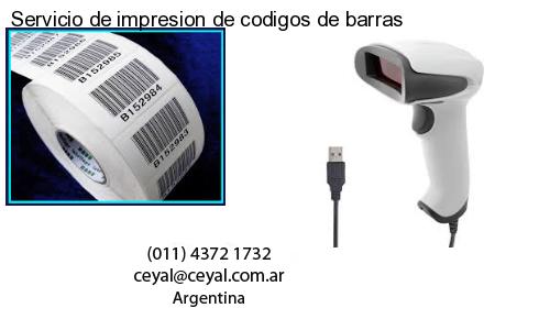 Servicio de impresion de codigos de barras