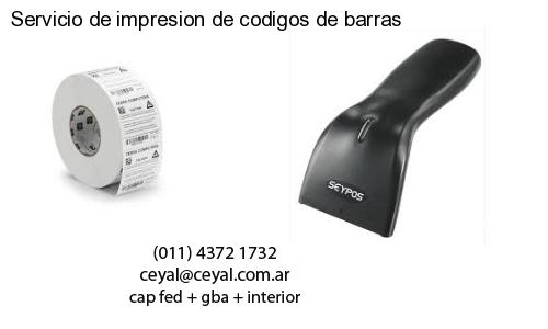 Servicio de impresion de codigos de barras