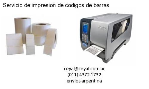 Servicio de impresion de codigos de barras