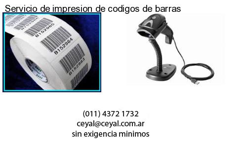 Servicio de impresion de codigos de barras