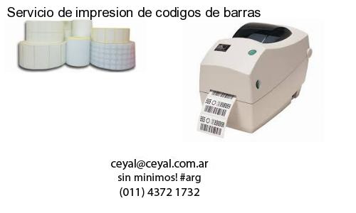 Servicio de impresion de codigos de barras