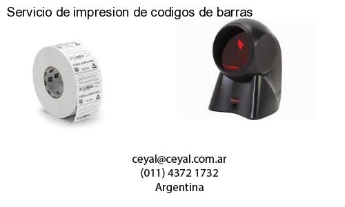 Servicio de impresion de codigos de barras