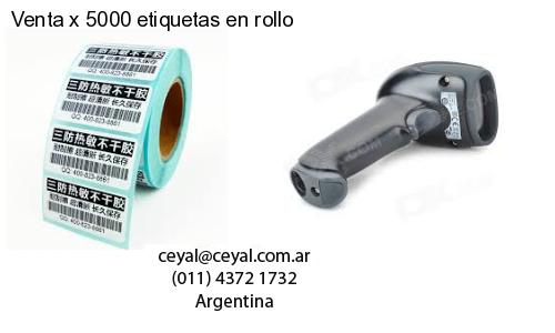 Venta x 5000 etiquetas en rollo