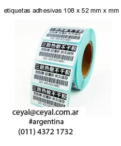 etiquetas adhesivas 108 x 52 mm x mm