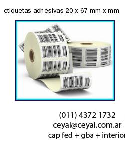 etiquetas adhesivas 20 x 67 mm x mm