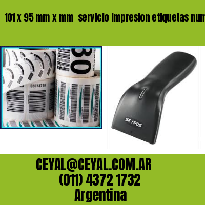 101 x 95 mm x mm  servicio impresion etiquetas numeradas