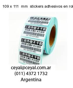 109 x 111  mm  stickers adhesivos en rollos