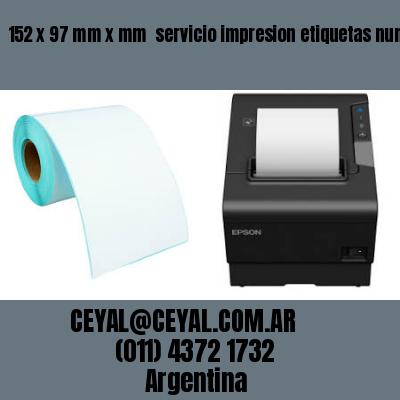 152 x 97 mm x mm  servicio impresion etiquetas numeradas