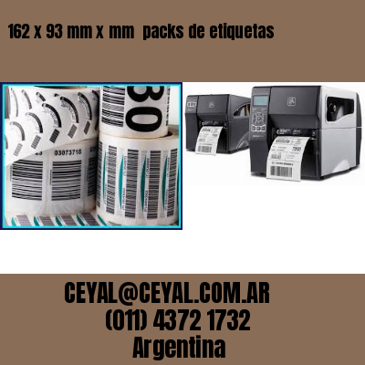 162 x 93 mm x mm  packs de etiquetas