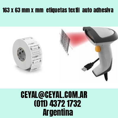 163 x 63 mm x mm  etiquetas textil  auto adhesiva