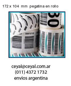 172 x 104  mm  pegatina en rollo