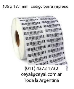 185 x 173  mm  codigo barra impreso