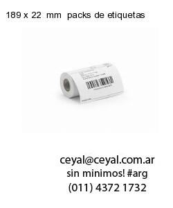 189 x 22  mm  packs de etiquetas