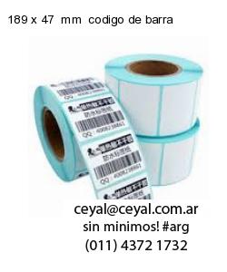 189 x 47  mm  codigo de barra