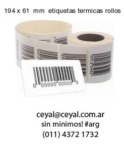 194 x 61  mm  etiquetas termicas rollos