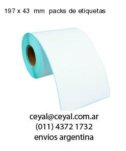 197 x 43  mm  packs de etiquetas