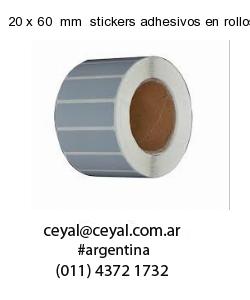 20 x 60  mm  stickers adhesivos en rollos