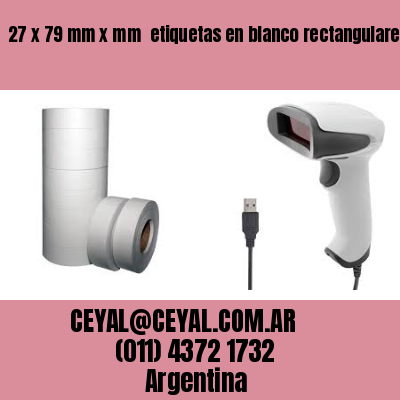 27 x 79 mm x mm  etiquetas en blanco rectangulares