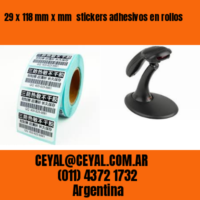 29 x 118 mm x mm  stickers adhesivos en rollos