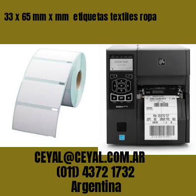 33 x 65 mm x mm  etiquetas textiles ropa