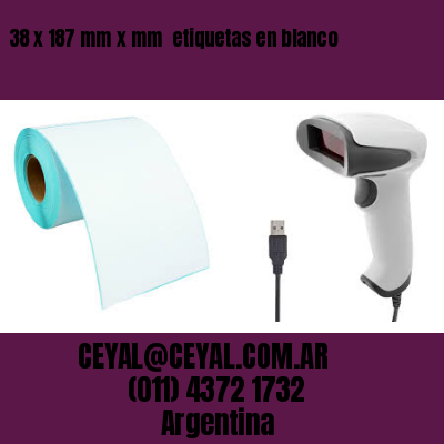 38 x 187 mm x mm  etiquetas en blanco