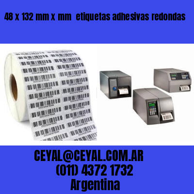 48 x 132 mm x mm  etiquetas adhesivas redondas