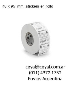 48 x 95  mm  stickers en rollo