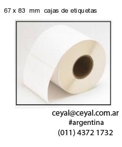 67 x 83  mm  cajas de etiquetas