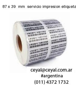 87 x 39  mm  servicio impresion etiquetas numeradas