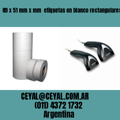 89 x 51 mm x mm  etiquetas en blanco rectangulares