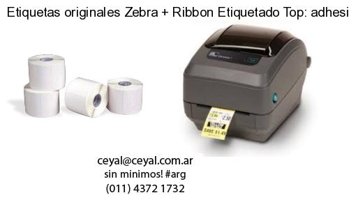 Etiquetas originales Zebra   Ribbon Etiquetado Top: adhesivo   ribbo