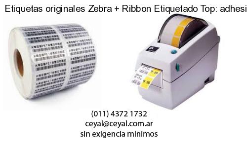 Etiquetas originales Zebra   Ribbon Etiquetado Top: adhesivo   ribbo