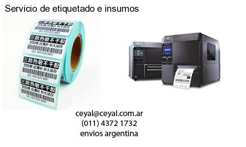 Servicio de etiquetado e insumos