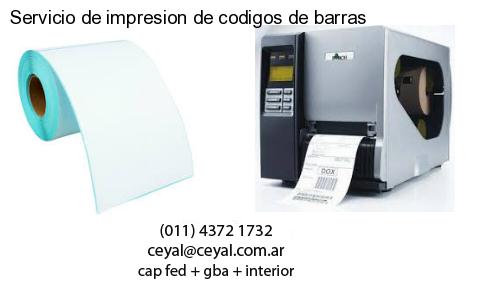 Servicio de impresion de codigos de barras