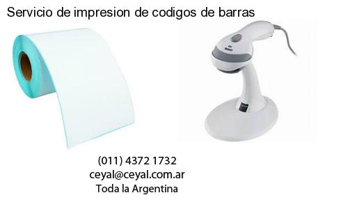 Servicio de impresion de codigos de barras