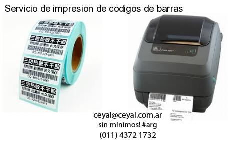 Servicio de impresion de codigos de barras
