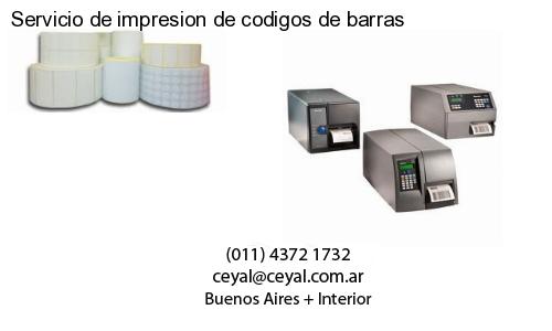 Servicio de impresion de codigos de barras